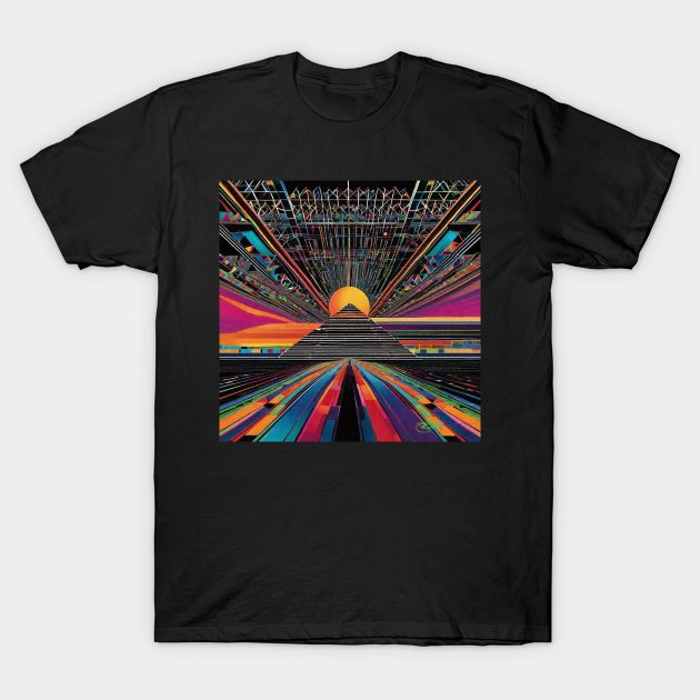 Psychedelic Apocalypse Eclipse Dreams 128 T-Shirt by Benito Del Ray